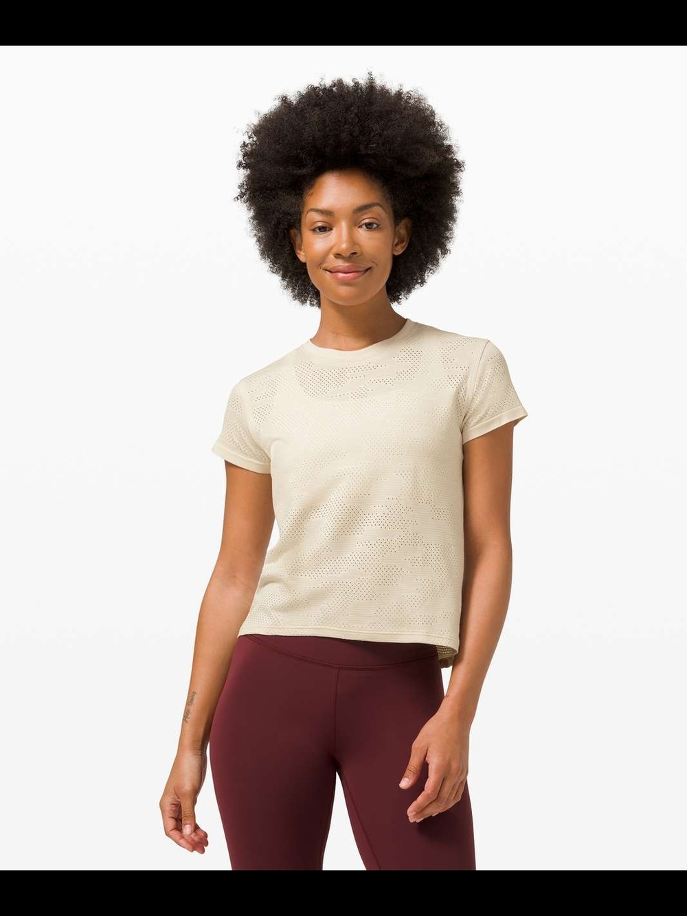 Lululemon Train to Be Short Sleeve *Camo Dot Camo White Opal